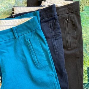 Three pairs of J.Crew Teddie capri pants sz 4